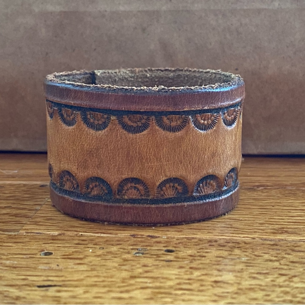 Handcrafted Brown Leather Cuff Bracelet